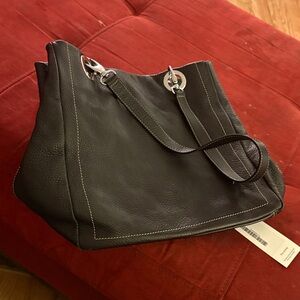 Gianni chiarini Elegant Black Leather Tote Bag